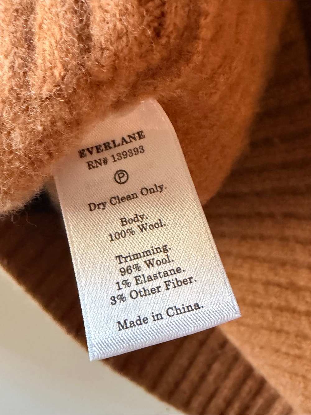 Everlane Size Medium Felted Merino Argyle Mockneck Sweater Brown Black - Picture 4 of 7